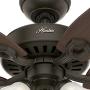Hunter Builder Plus Indoor Ceiling Fan with LED Lights and Pull Chain Control, 52'', New Bronze