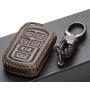 Vitodeco Genuine Leather Smart Key Keyless Remote Entry Fob Case Cover with Key Chain for 2011-2020 Toyota Sienna (6 Buttons, Brown)