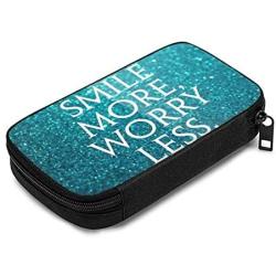 Hxuedan Roman Atwood Smile More Data Cable Storage Bag Portable and independently Designed Storage Box, Suitable for Outdoor Travel to Place Data Cable Electronic Products, etc.