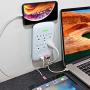Luxtronic Surge Protector - Wall Tap - 6 Outlets with 2 USB - Charging Station - 300 Joules