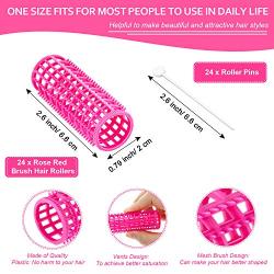 24 Pieces Brush Hair Rollers Mesh Hair Rollers Hair Curlers Rollers with Roller Pins for Women Girls Hair Barber Hairdressing Tools Hairstyle Supplies, 0.79 Inch in Diameter