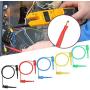 Test Hook Clip, SMD IC Multimeter Electrical Test Dual Silicone Lead Test Clip Hook Red Green Blue Yellow Black 5 Pcs