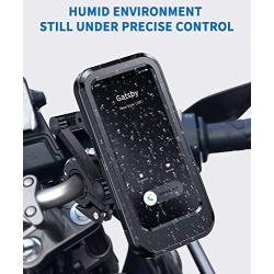 DesertWest Bike Phone Holder Universal Waterproof Cell Phone Holder for Motorcycle - Bike Handlebars, Bicycle Mobile Phone Box Case with Touch Screen Fits iPhone 12/ Pro, Samsung Galaxy S10 Under 6.5''