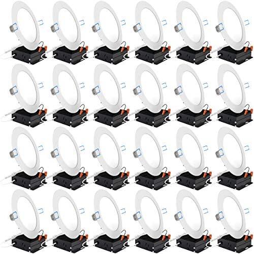 Sunco Lighting 24 Pack 6 Inch Slim LED Downlight with Junction Box, 14W=100W, 850 LM, Dimmable,6000K Daylight Deluxe, Recessed Jbox Fixture, Simple Retrofit Installation - ETL