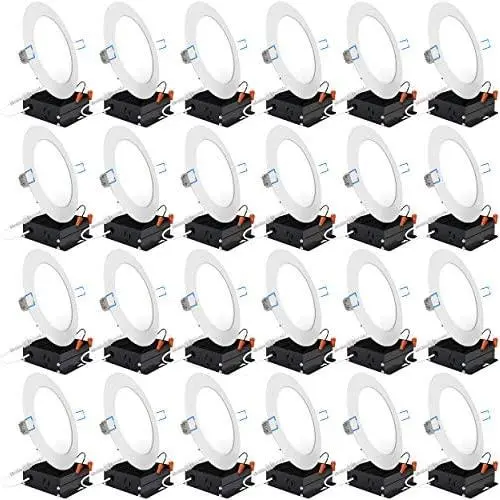 Sunco Lighting 24 Pack 6 Inch Slim LED Downlight with Junction Box, 14W=100W, 850 LM, Dimmable, 2700K Soft White, Recessed Jbox Fixture, Simple Retrofit Installation - ETL & Energy Star