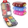 4 Pack Pill Case Portable Small Weekly Travel Pill Organizer Portable Pocket Pill Box Dispenser for Purse Vitamin Fish Oil Compartments Container Medicine Box by Muchengbao