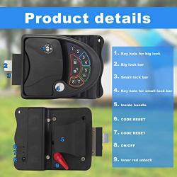 RV keyless Entry Door Lock Handle Latch with 20m Remote Controller,Zinc Alloy Keyless RV Door Handle for Travel Trailer Camper Bus Yacht Truck with Keypad & Fob