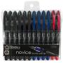 Thorntons Office Supplies Novice Disposable Fountain Pens Pack of 12 Medium Point Assorted Business Colors 6 Black Ink 4 Blue Ink 2 Red Ink - Reusable Drawing Journaling Hand Lettering Calligraphy