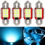 Phinlion Super Bright DE3175 LED Ice Blue Bulb 3030 6-SMD Festoon 1.25'' 31mm DE3021 DE3022 LED Bulbs for Interior Map Reading Dome Trunk Courtesy Light, Pack of 4