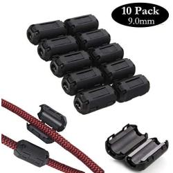 Clip-on Noise Filter,VSKEY [10pcs 9.0mm] Anti-interference High-Frequency Ferrite Core Choke Cable Clip for Subwoofer,Speaker,Mixer ,Home theater Audio Device Noise Suppressor (9.0mm Inner Diameter)