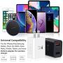 Quick Charging 3.0 Wall Charger, Pofesun 2-Pack 30W Fast 3.0 Charger Dual Ports Adaptive Fast Charging Power Adapter Compatible with Wireless Charger iPhone,iPad,Samsung Galaxy,Tablet-Black,White