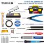 Soldering Iron Kit Electronics 60W Adjustable Temperature Soldering Iron, 5pcs Soldering Iron Tips, Solder, Rosin, Solder Wick, Stand and Other Soldering Kits in Portable Toolbox