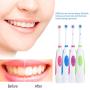 Electric Toothbrush Battery Power Round Brush Head Travel Electronic Whitening Cleaning Tooth Oral Care 3 Replacement Heads(Purple)