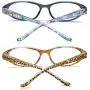 Cat Eye Reading Glasses for Womens - 2 Pairs Blue Light Blocking Computer Readers +1.5 Anti-blue Lightweight Quality Ladies Eyeglass