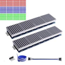 GeeekPi 2Pack MAX7219 8 x 32 Dot Matrix MCU 4 in 1 LED Display Module for Arduino Raspberry Pi (Green)