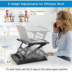 HUANUO Adjustable Laptop Stand for Desk - Easy to Sit or Stand with 9 Adjustable Angles, Laptop Riser Reduces Neck Pain, Fits 15.6 Inch Laptop & Notebook, Height Adjustable Computer & Tablet Riser