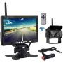 7 Inch Wireless Car Backup Camera and Monitor Kit, Superior Night Vision Wide Angle Stable Signal HD TFT LCD Monitor Parking System with Car Charger for 12V-24V Truck RV Trailer Camper Bus