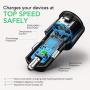 USB C Car Charger, Total 36W Dual Type C PD Car Charger with 18W PD & QC 3.0 Fast Car Charger Adapter Compatible with iPhone 12/12 Pro Max/11Pro/11/Samsung/iPad and More
