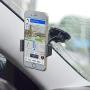 APPS2Car Suction Cup Phone Holder for Car with Adjustable Arm, Low Profile Dashboard Phone Mount Compact Windshield Window Dash Mobile Stand Compatible w/ All iPhone and Android Cell Phones
