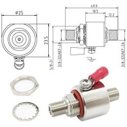 F Type Lightning Arrestor Female to Female Bulkhead with O-Ring 3GHz 75 ohm with 90V Gas Tube Discharge TV Surge Protector Surge Arrester