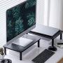 Monitor Stand Riser, 3 Height Adjustable, 2 Packs, Stable Black Metal Construction and perforated ventilation holes Adjustable in Three Heights. Perfect for Computer Monitor Small Printers and Laptops