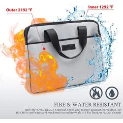 Premium Fireproof Document Bag with Three Zippers, Silicone Glass Fiber Wont Cause Itching. Big 15.3x12.6x2.9 Inches Withstands Intense Heat to 2,192 Degrees. Water Proof, Convenient Handles