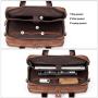 BOSTANTEN Leather Briefcase for Men Business Travel Laptop Bags 15.6 inch Brown