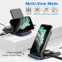 Wireless Charger, QTlier 3 in 1 Qi-Certified 15W Wireless Charging Station for Apple iWatch SE/6/5/4/3/2/1, AirPods Pro/2, Charging Stand for iPhone 12/11/X/XS/XR/Xs Max/8/8 Plus/Samsung (Black)