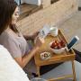 Rossie Home Media Bed Tray with Phone Holder - Fits up to 17.3 Inch Laptops and Most Tablets - Natural Bamboo - Style No. 78107