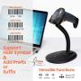 Tera Barcode Scanner 1 Mega Pixel Camera 2D 1D QR with Extremely Stable Stand Wireless &Wired Handheld Imaging Bar Code Reader for Warehouse Library Store PDF417 on Drivers License