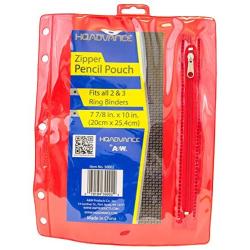 HQ Advance Products 3-Hole Pencil Pouch, 7.85-Inch x 10-Inch (30002, Assorted Colors