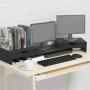 Elephance Dual Monitor Stand Riser with Adjustable Length and Angle, Bamboo Computer Riser with 2 Extra Drawers, Desk Organizer for Laptop, Computer