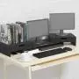 Elephance Dual Monitor Stand Riser with Adjustable Length and Angle, Bamboo Computer Riser with 2 Extra Drawers, Desk Organizer for Laptop, Computer