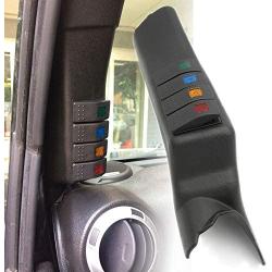 HOZAN Left Side A-Pillar Switch Pod with 4 Rocker Switches Compatible with Jeep Wrangler JK Sahara Rubicon 2011-2017