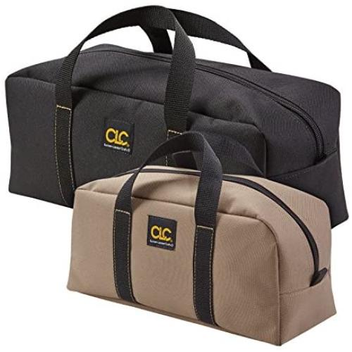 CLC Custom Leathercraft 1107 2 Pack Medium and Large Utility Tote Bag Combo,Black/Beige