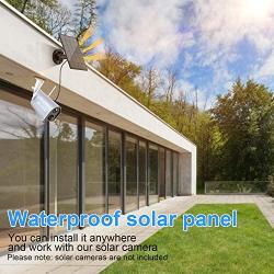 A-ZONE Solar Panel Compatible with Outdoor Solar Powered Wireless Camera Powering Your Solar Battery Camera Continuously, Black