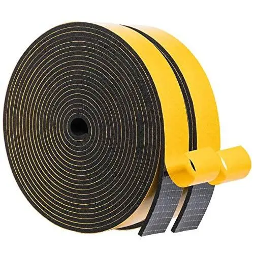 Window Soundproofing AC Sealing Foam-2 Rolls, 1 Inch Wide X 1/8 Inch Thick High Density Air Conditioner Insulation Weather Seal Total 33 Feet Long(16.5ft x 2 Rolls) n 33FT)