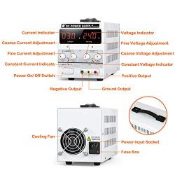 RoMech 30V 5A DC Power Supply Variable - Adjustable Switching DC Regulated Bench Power Supply (Stable Outputs, Alligator Leads & Spare Fuse Included)