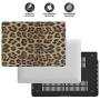 OneGet Laptop Case Compatible with MacBook Pro 13 inch Case 2016 2017 2018 2019 Release A2159 A1989 A1706 A1708 PU Leopard Print PU Leather Hard Shell Case&Keyboard Cover&Screen Protector (8151)