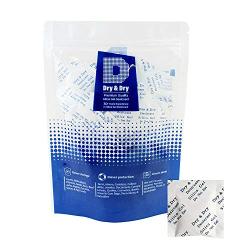 Dry & Dry 2 Gram [100 Packets] Premium Pure Silica Gel Packets Desiccant Dehumidifier Silica Gel Packs - Food Safe Rechargeable Silica Packets Silica Gel Packs
