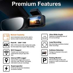 REXING V5 Dash Cam 4K Modular Capabilities 3840x2160@30fps UHD WiFi GPS Car Camera Recorder Night Vision,Loop Recording,Parking Monitor,Supercapacitor,Support 256GB Max,Voice Control (2021)
