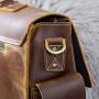 Polare 17'' Mens Full Grain Leather Laptop Briefcase Business Messenger Bag Satchel With YKK Metal Zippers