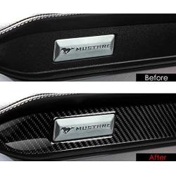 Car Styling Carbon Fiber Interior Car Dashboard Decoration Strip Center Console Custom 3D Sticker for Ford Mustang 2015 2016 2017 2018 2019 Accessories (1 Piece-Black)