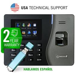 Timedox Silver Plus Biometric Fingerprint Time Clock for Employees | $0 No Monthly Fee | One-Time payment for the software is required | Export Dynamic Reports to Payroll | 2 Yr. Warranty | US Support