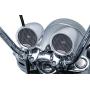 Kuryakyn 2712 MTX Road Thunder Weather Resistant Motorcycle Speakers: 100 Watt Handlebar Mounted Audio Speaker Pods with Bluetooth Audio Controller, Chrome