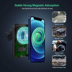 iButliv Mag-Safe Car Mount Charger, Magnetic Wireless Car Charger Compatible with iPhone 12/12 Pro/12 mini/12 Pro Max, 15W Qi Fast Charging Auto-Clamping Magnet Car Air Vent Phone Holder Mount - Black