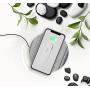 Eggtronic Wireless Charging Stone - Qi Certified 10W high Speed Charger with Built-in Durable Braided Cable for iPhone, Galaxy, Note, AirPods 2, AirPods Pro, Galaxy Buds, Pixel Buds - Sandstone