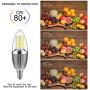 GEZEE LED Candelabra Bulb, Non-Dimmable 100-Watt Light Bulbs Equivalent, 12W LED Candle Bulbs,Daylight White 6000K Chandelier Bulbs, E12 Candelabra Base, 120V, 1200Lumens, Torpedo Shape(4 Pack)