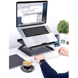 Laptop Stand, Adjustable Laptop Stand Riser, Foldable Desktop Notebook Holder Mount, Adjustable Eye-Level Ergonomic Design, Portable Laptop Riser for Computer PC Tablet Phone, Multi-Angle EURPMASK