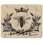 Moslion Bee Mouse Pad Vintage Queen Bees Retro Crown Floral Ear Bow Knot Black Gaming Mouse Mat Non-Slip Rubber Base Thick Mousepad for Laptop Computer PC 9.5x7.9 Inch
